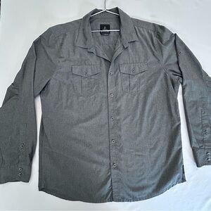 Prana Charcoal Casual Button-Down Shirt